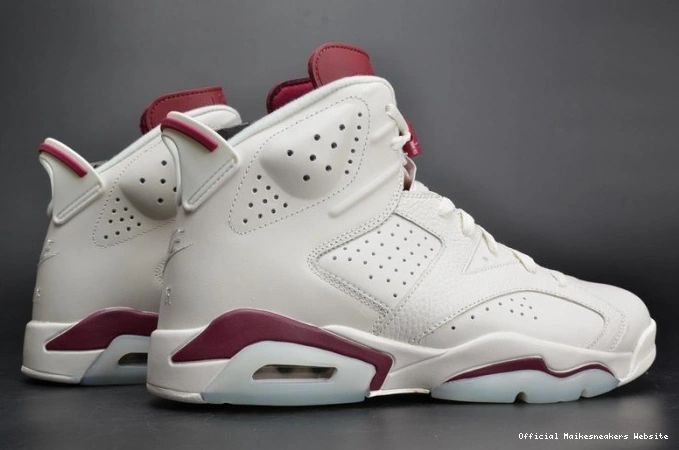 Official Maikesneakers Air Maroon white 6 Jordan 384664-116 Retro 0629